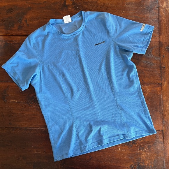 Vintage SUGOI Light Blue Technifine Poly Performance Jersey T-Shirt M - Picture 1 of 8